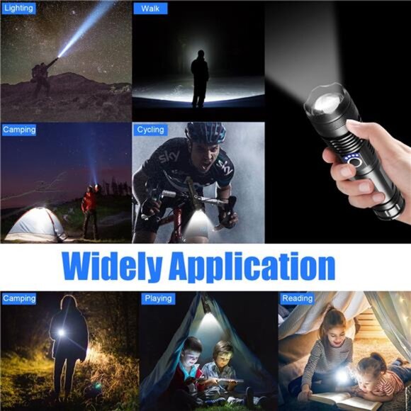 LED Flashlight, 90000 Lumens Super Bright Tactical Flashlight, - Picture 5 of 5